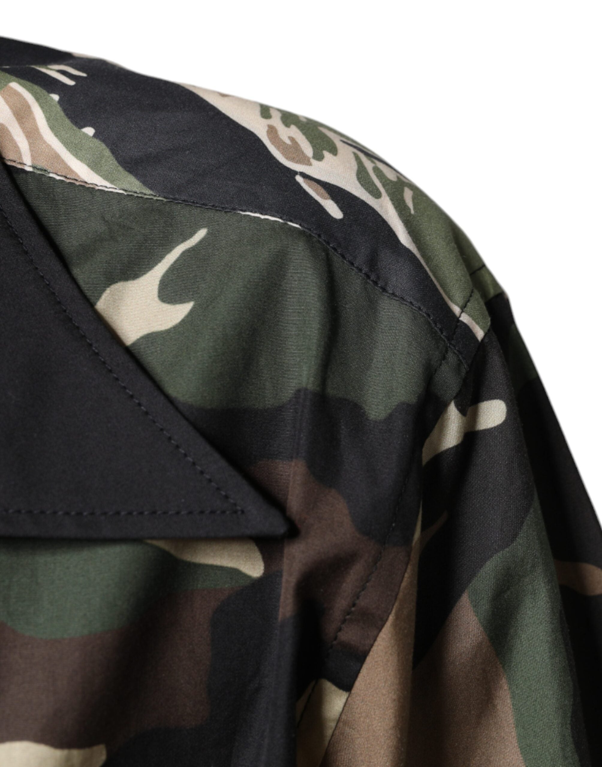 Dolce & Gabbana Multicolor Camouflage Button Down Men's Casual Shirt